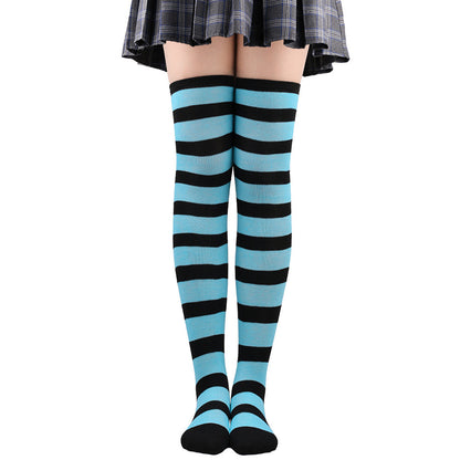Striped Socks Hold-ups Women Over The Knee Halloween