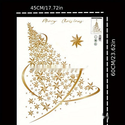 Golden Snowflake Christmas Tree Stickers