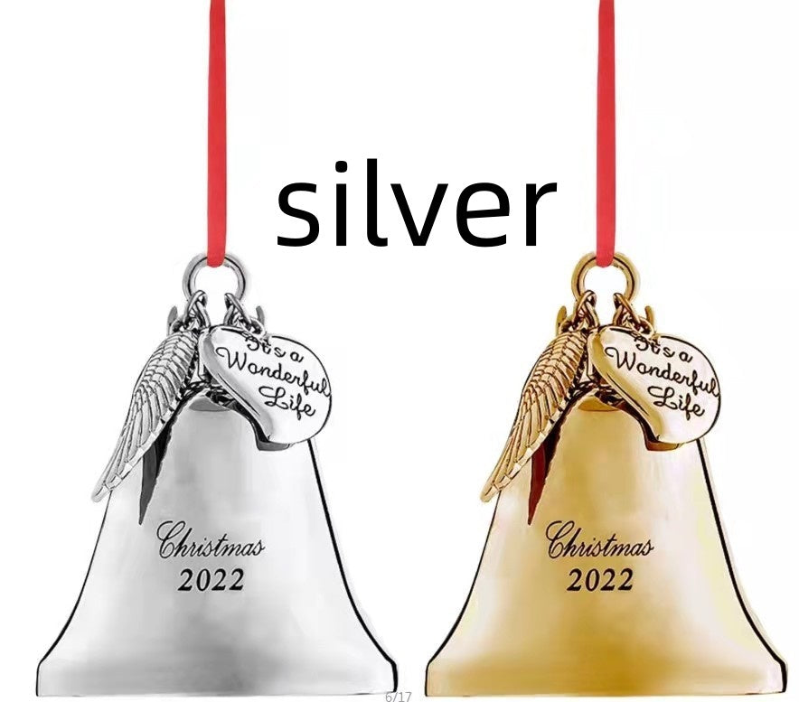 Wings Christmas Campanula Bells Souvenir Metal Pendant