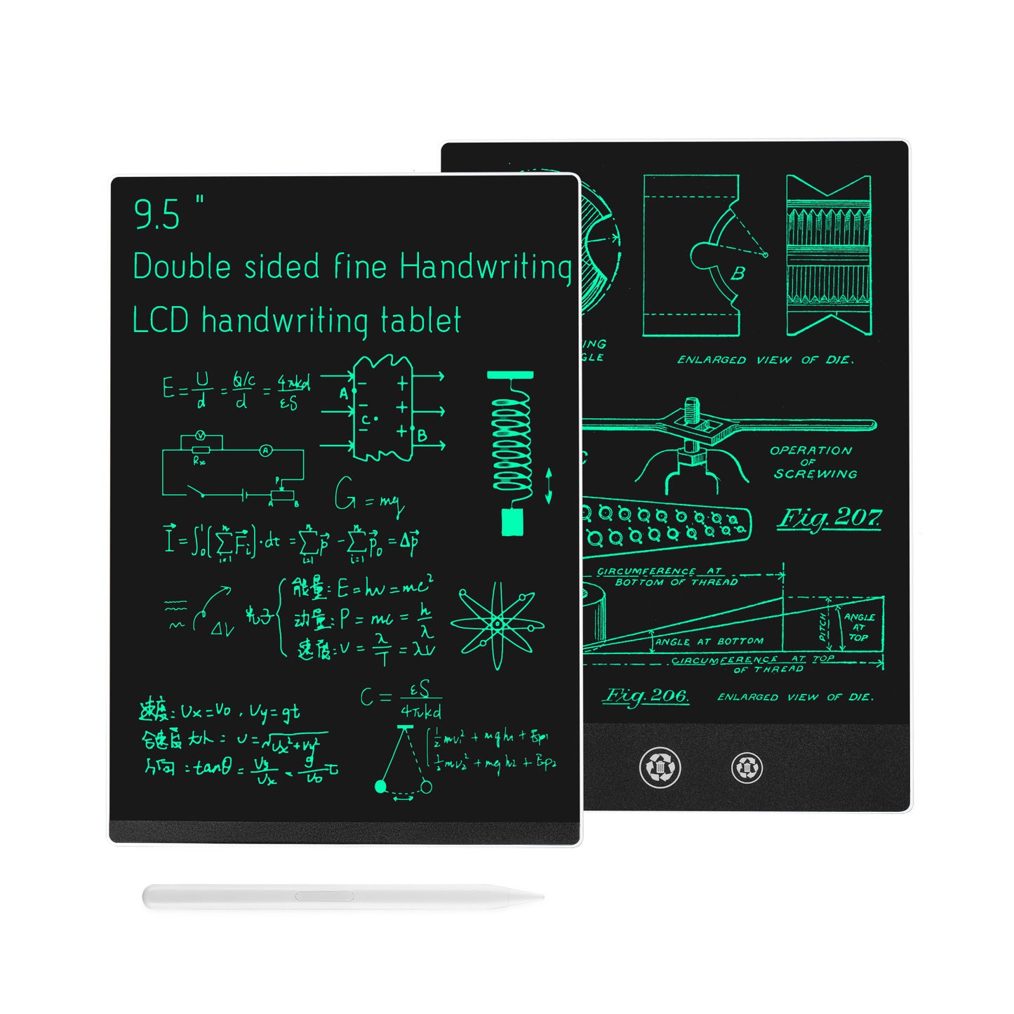 Single Color Double Side Screen LCD Handwriting Board