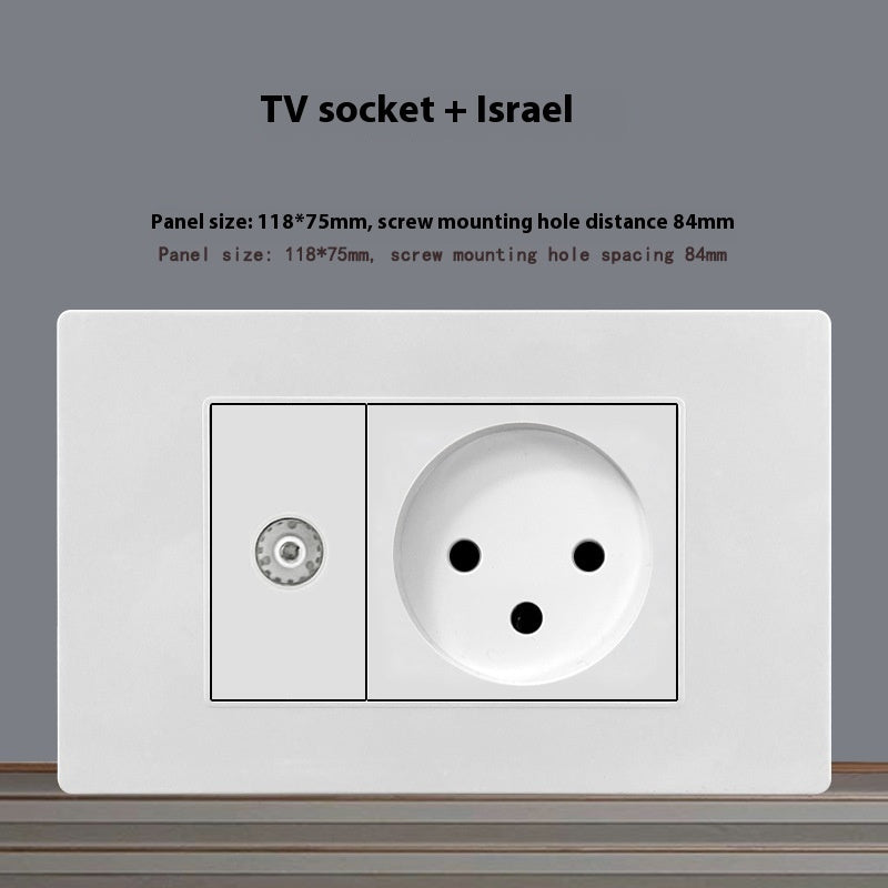 118 Type White 16A Israel Socket Panel