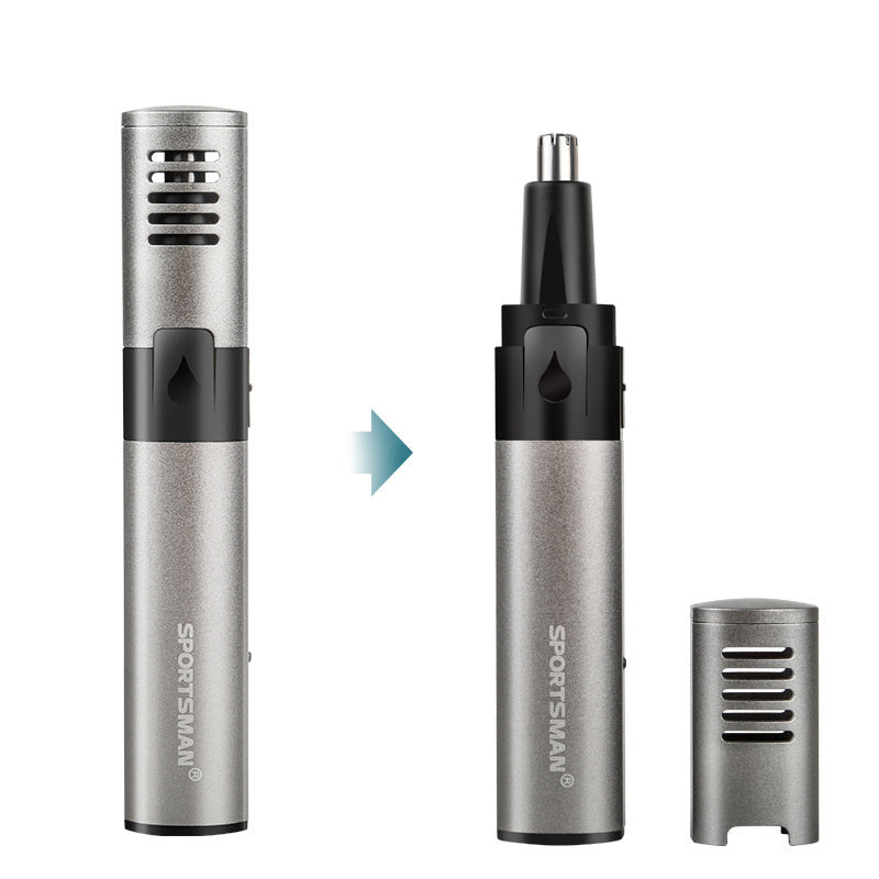Metal Aluminum Tube Body Nose Hair Shaving Device USB Rechargeable