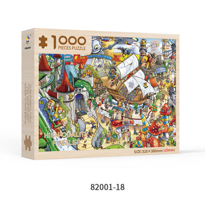 Wooden Adult 1000 Pieces Of Special-Shaped Puzzle Christmas Personalized Custom Educational Toys