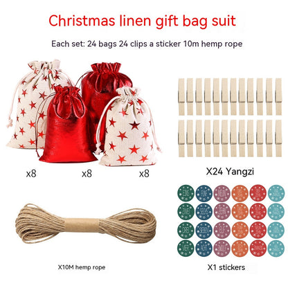 Gilding Linen Christmas Cloth Bag Kit