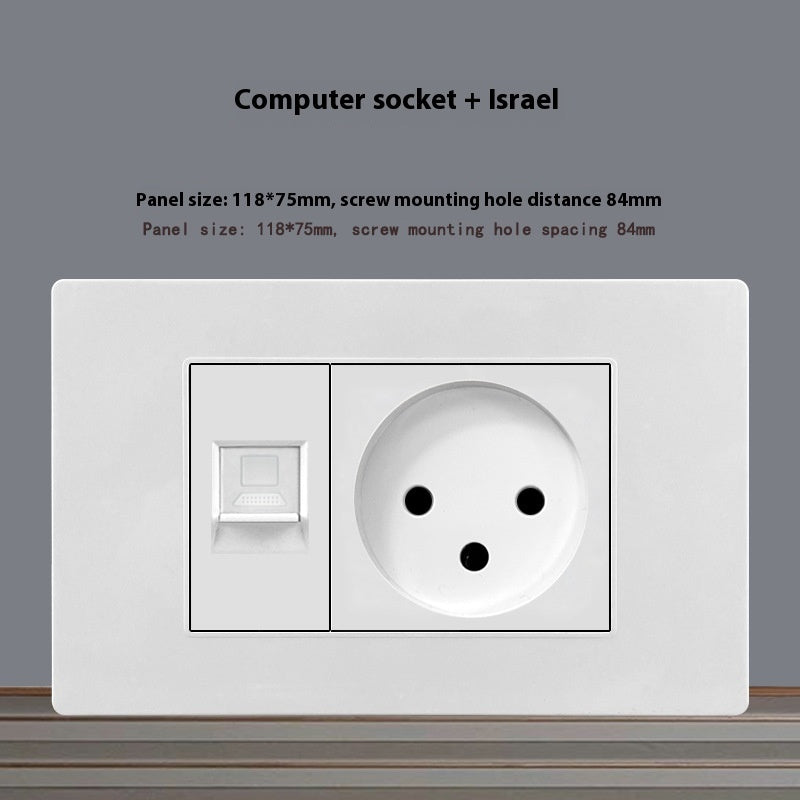 118 Type White 16A Israel Socket Panel