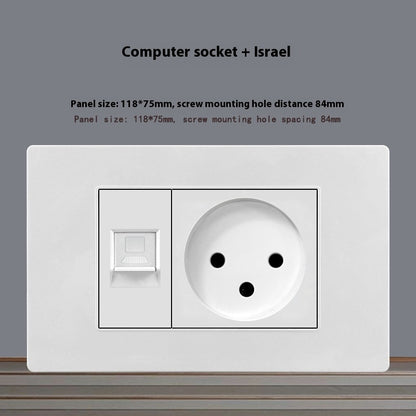 118 Type White 16A Israel Socket Panel