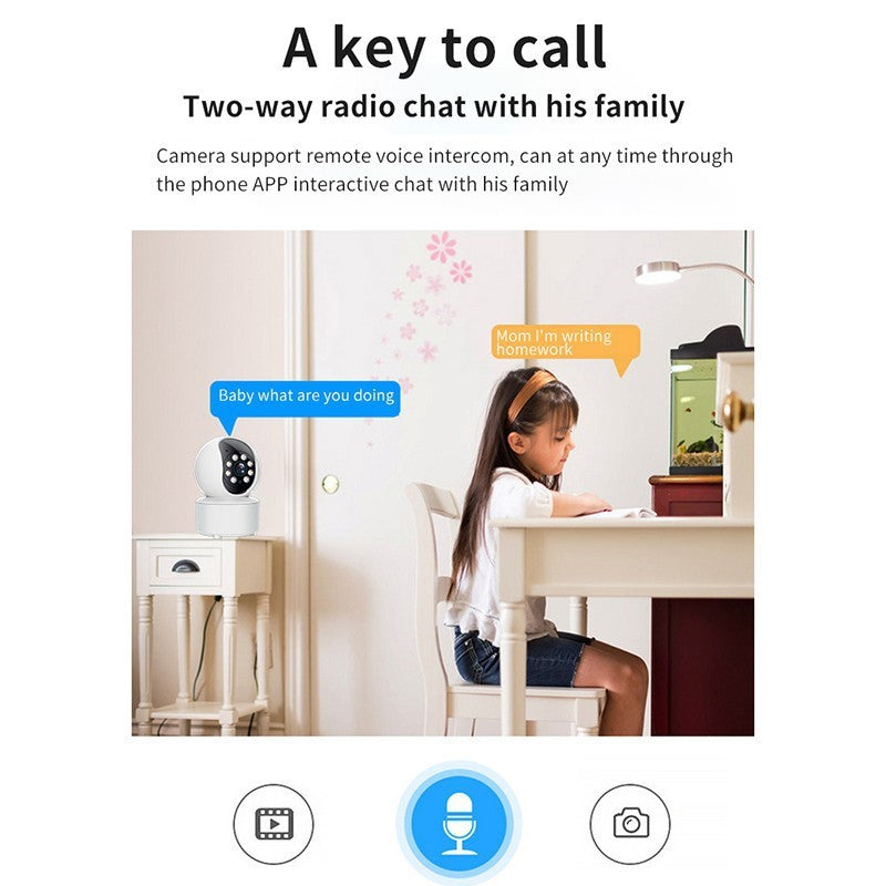 Wireless Night Vision Full Color Home Indoor Monitoring 360 Degree Wifi Graffiti Camera