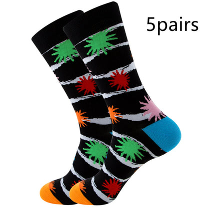 Striped Men's Socks Square Tube Socks Wave Women's Socks