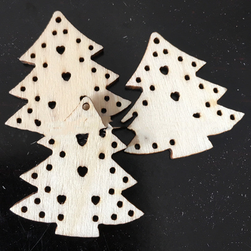 Creative Christmas Series Wood Chip Decoration Pendant