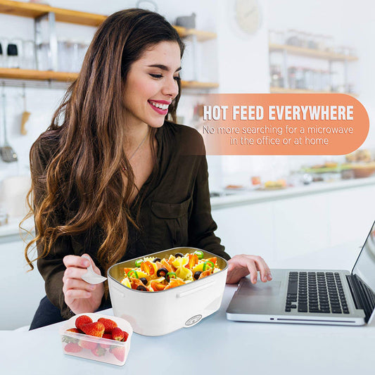 Electric Heating Insulation Heating Car Lunch Box Home Car Dual Purpose Stainless Steel Plastic Combo