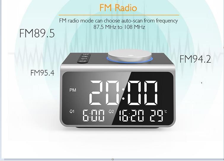 FM Radio FM Creative Alarm Clock Hotel Bedroom Bedside USB Charging Port Electronic Digital Clock