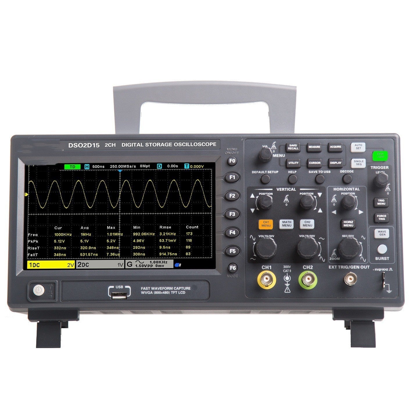Digital Storage Oscilloscope DSO2D10 With Signal Source