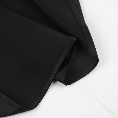 Slanted Shoulder Satin Bottom Fashionable Klein Blue Top