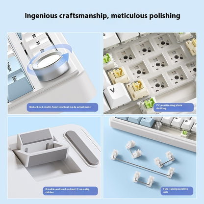 Full-key Hot Plug Wireless Three-mode Bluetooth Keyboard