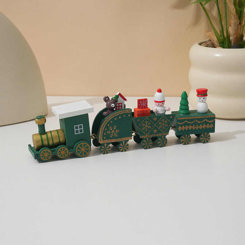Christmas Decorations Wooden Train Children's Gifts Christmas Small Gifts Window Decoration