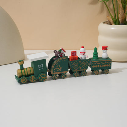 Christmas Decorations Wooden Train Children's Gifts Christmas Small Gifts Window Decoration