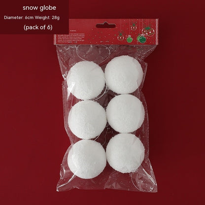 Christmas Tree Ornaments Snowball Pure White Foam
