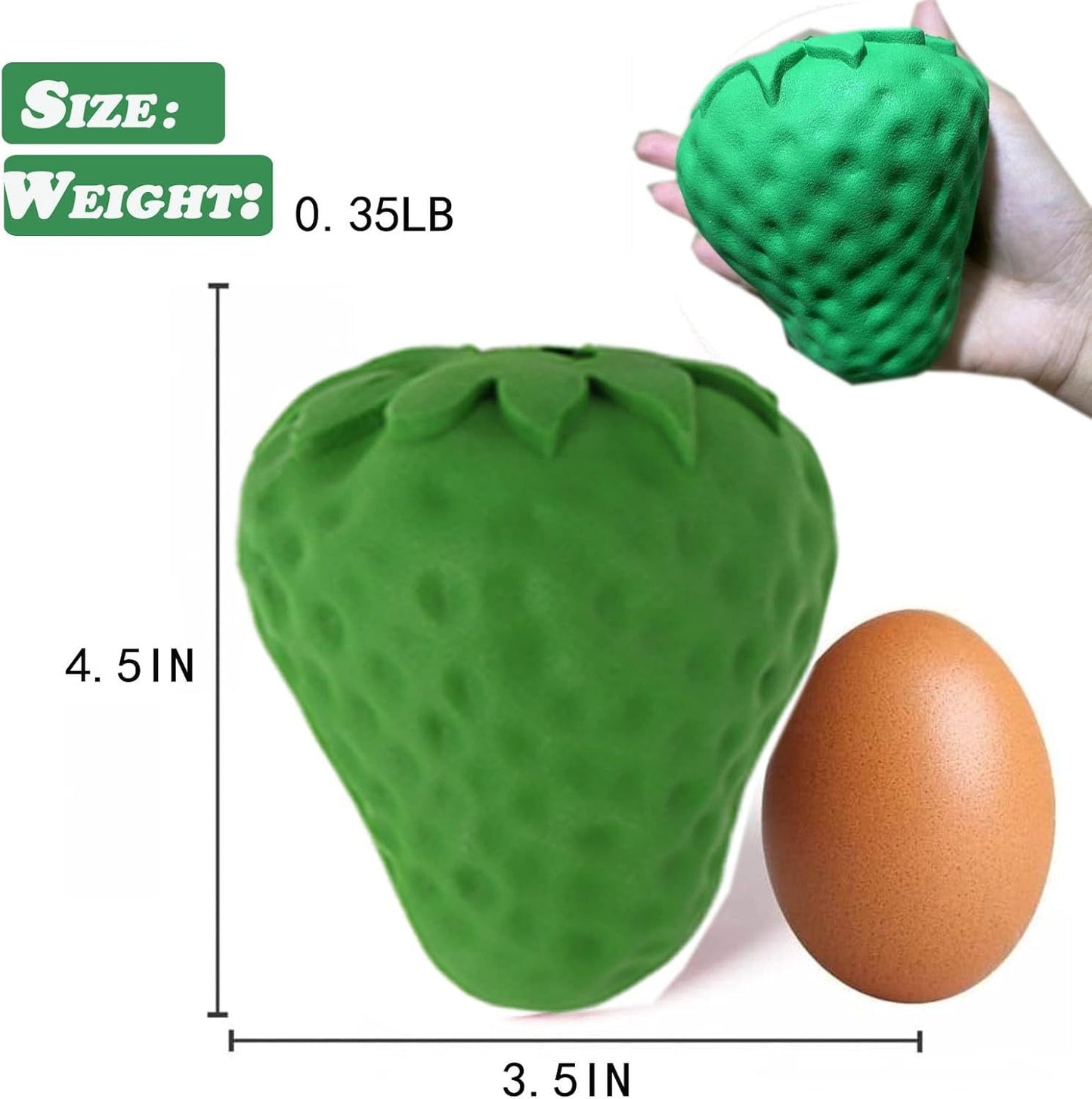 Strawberry Dog Chew Toy Durable Dog Treat Dispenser Interactive Toys IQ Training  Mental Enrichment Rubber Dog Dental Cleaning Toys For Small Medium Large Breed