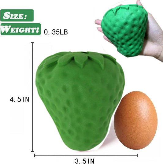 Strawberry Dog Chew Toy Durable Dog Treat Dispenser Interactive Toys IQ Training  Mental Enrichment Rubber Dog Dental Cleaning Toys For Small Medium Large Breed
