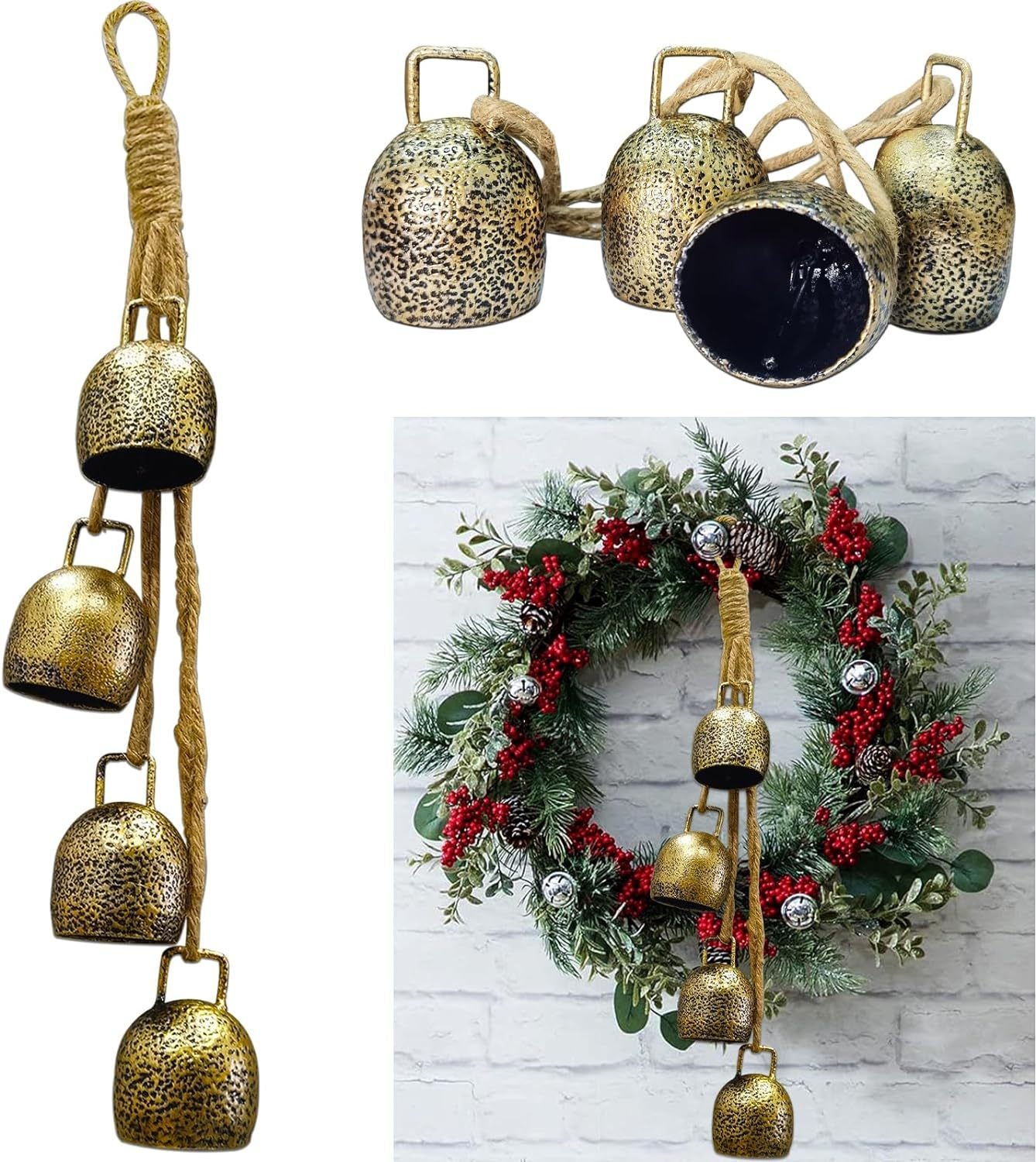 Retro Metal Bell Garden Courtyard Christmas Decorations