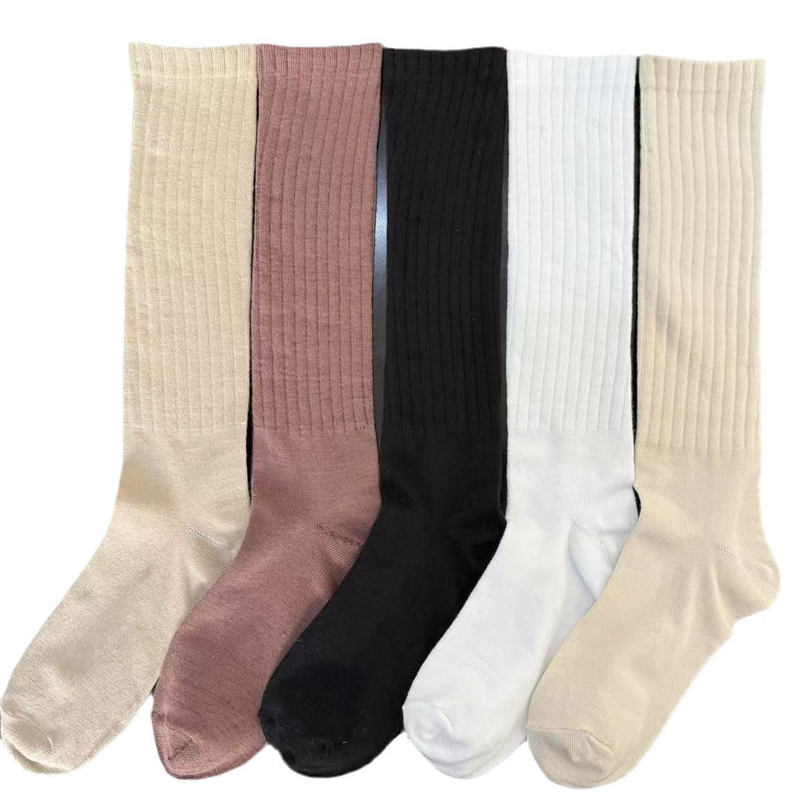 Women's Knee Length Socks Deodorant Mid-calf Japanese Maillard Slimming Casual Compression Stockings