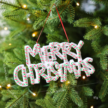 Merry Christmas Letter Plate Polymer Clay Christmas Tree Ornaments