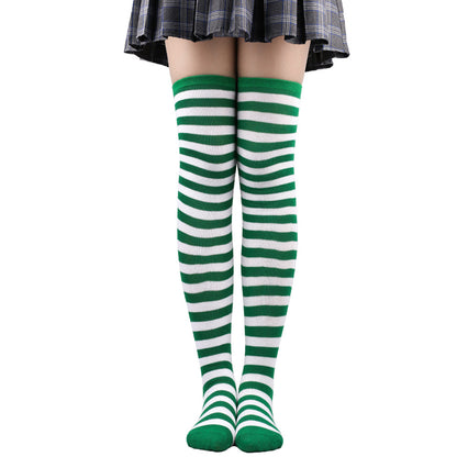 Striped Socks Hold-ups Women Over The Knee Halloween