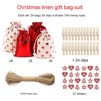 Gilding Linen Christmas Cloth Bag Kit