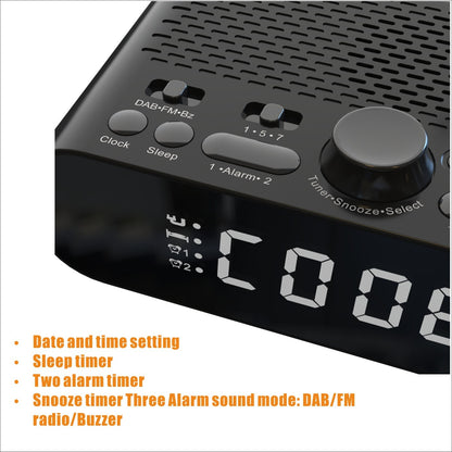 European Clock Control DABFM Radio Support Bluetooth With Bass Diaphragm, HD Display