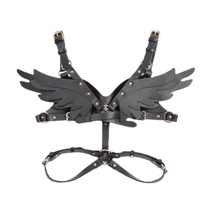 Adult Sex Product PU Leather Angel Wings Women's Dance Party Role Bar Dress Up Shapewear