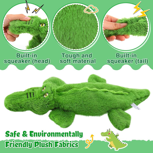 Squeaky Dog Toy Tough No Stuffing Toys For Aggressive Chewers Small Medium Large Dogs Durable Crinkle Interactive Plush Puppy Toys For Birthday Gift