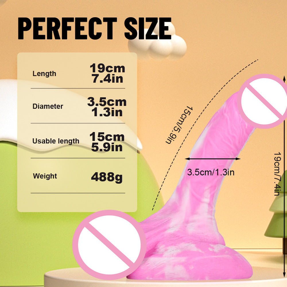 Mixed Color Liquid Silicone Replica Dildo Device Back Court Butt Plug