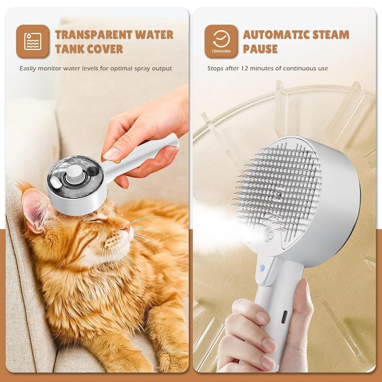 Cat Steam Brush For Shedding Spritz Defur Comb For Cats Cloud Care Cat Brush For Indoor Cats Shedding Steam Cat Brush For Long Short Hair Cats Dogs Spray Pet Grooming Brush For Massage Clean