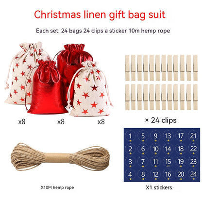 Gilding Linen Christmas Cloth Bag Kit