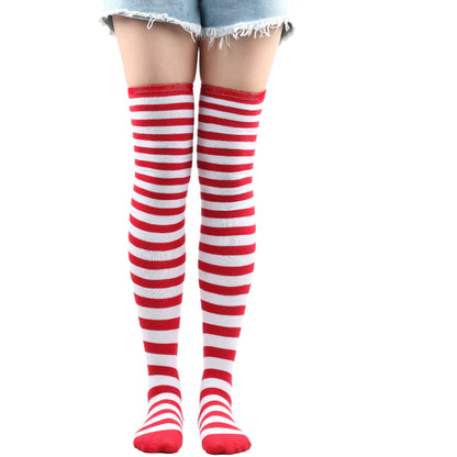 Striped Socks Hold-ups Women Over The Knee Halloween