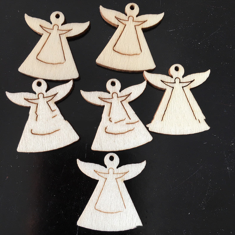 Creative Christmas Series Wood Chip Decoration Pendant