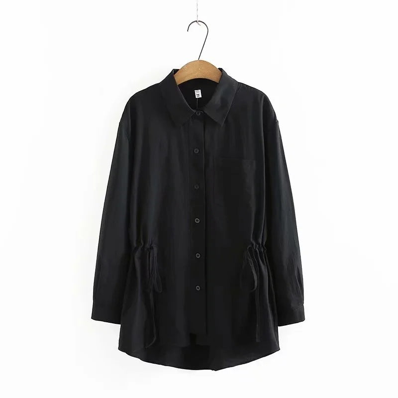 Waist Long-sleeved Shirts Are Stylish And Slim All-match