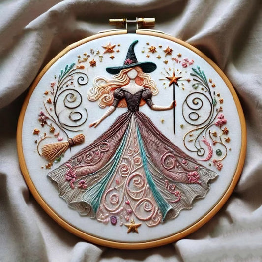 Witch Embroidery KIT Witch Embroidery KIT DIY Embroidery Material Package
