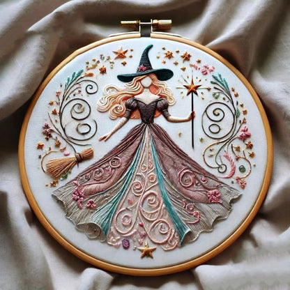 Witch Embroidery KIT Witch Embroidery KIT DIY Embroidery Material Package